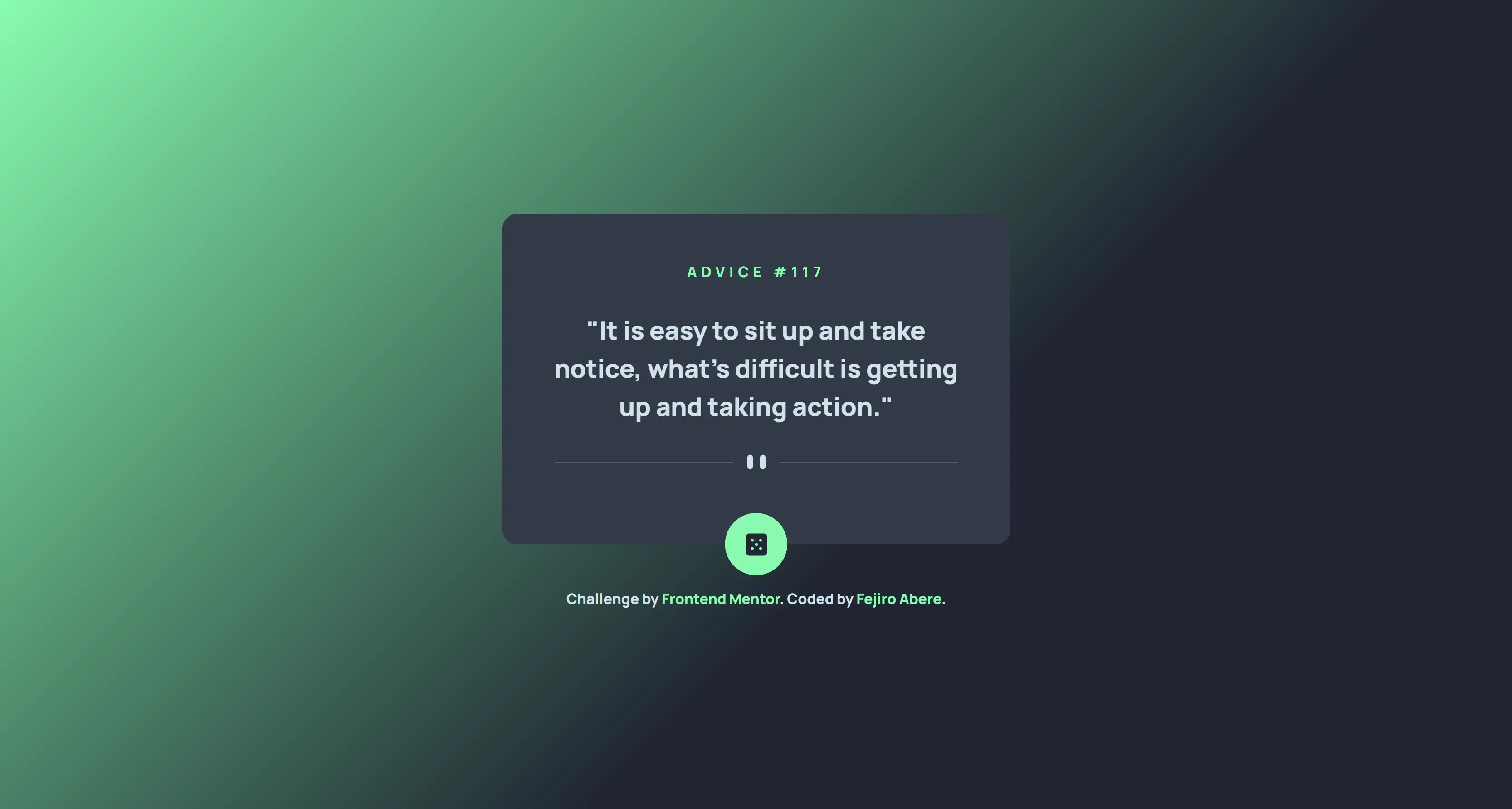 Advice generator web application